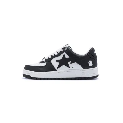 Bapesta Bathing Ape Bape Sta Low Black White Matte 01