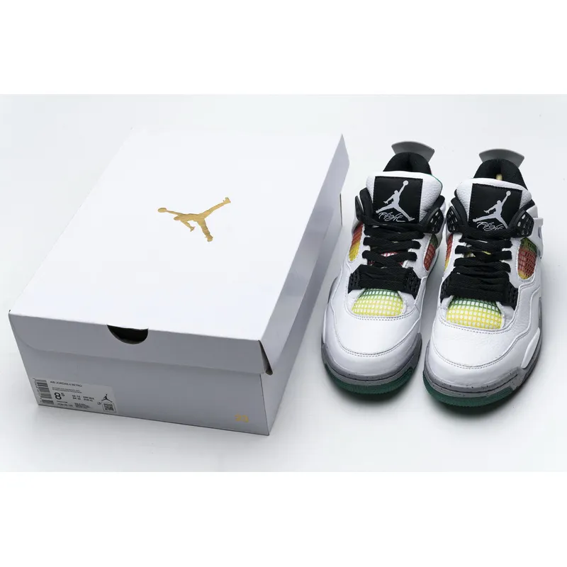 Bstsneaker-Air Jordan 4 Retro Lucid Green Rasta AQ9129-100