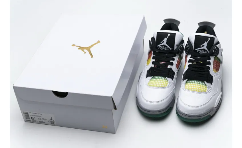 Bstsneaker-Air Jordan 4 Retro Lucid Green Rasta AQ9129-100