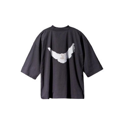 Bstsneaker-Yeezy Gap Engineered by Balenciaga Dove 3/4 Sleeve T-shirt Grey 01