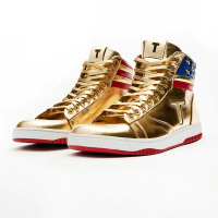 The Never Surrender High-Tops Trump Gold Sneaker