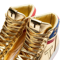 The Never Surrender High-Tops Trump Gold Sneaker