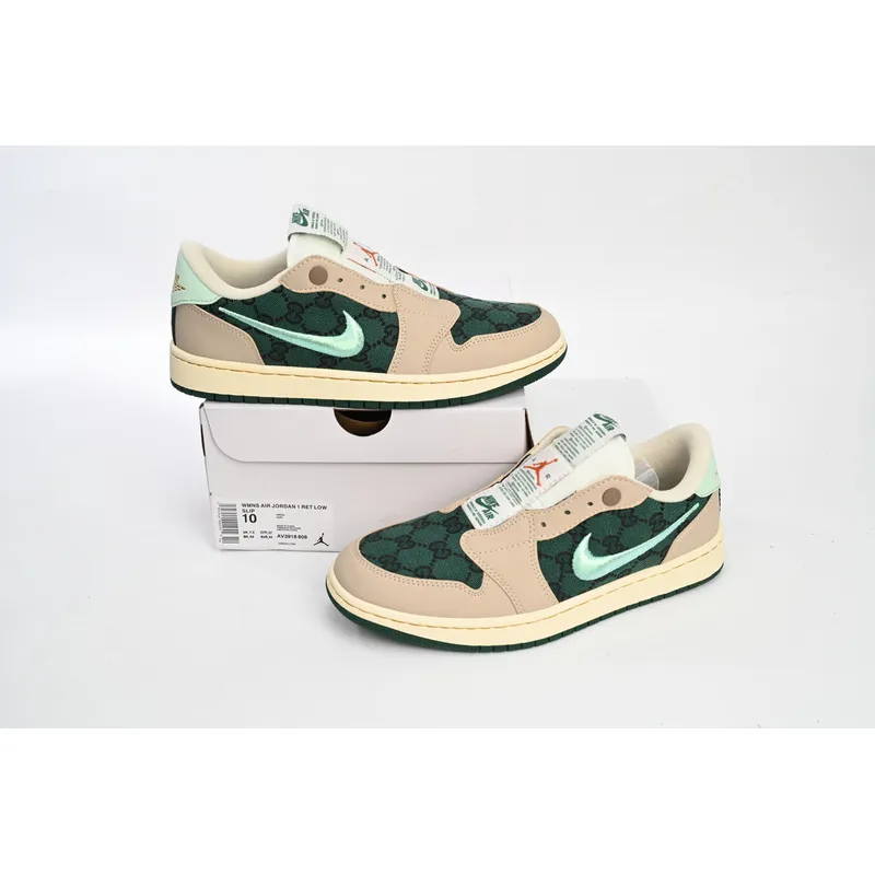 Air Jordan 1 Low X Gucci Metallic Green AV3918-808