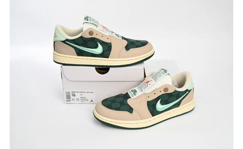 Air Jordan 1 Low X Gucci Metallic Green AV3918-808