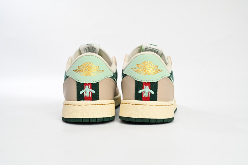 Bstsneaker-Air Jordan 1 Low X Gucci Metallic Green AV3918-808