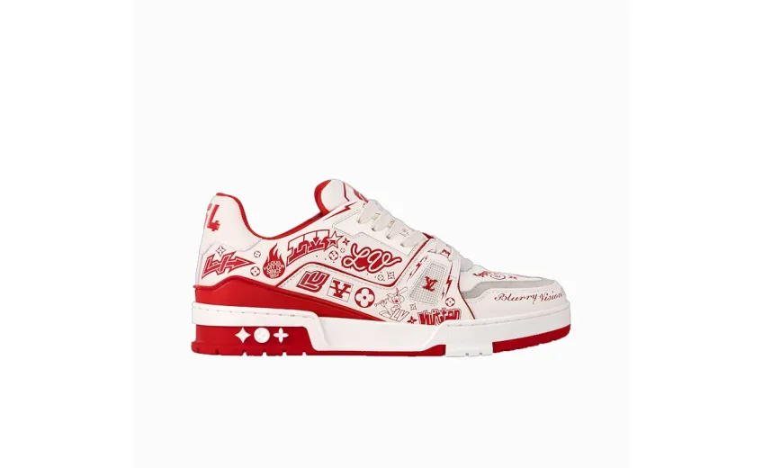 Bstsneaker-Louis Vuitton LV Trainer Rouge