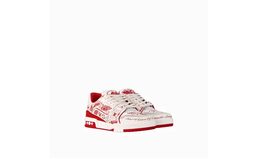 Bstsneaker-Louis Vuitton LV Trainer Rouge