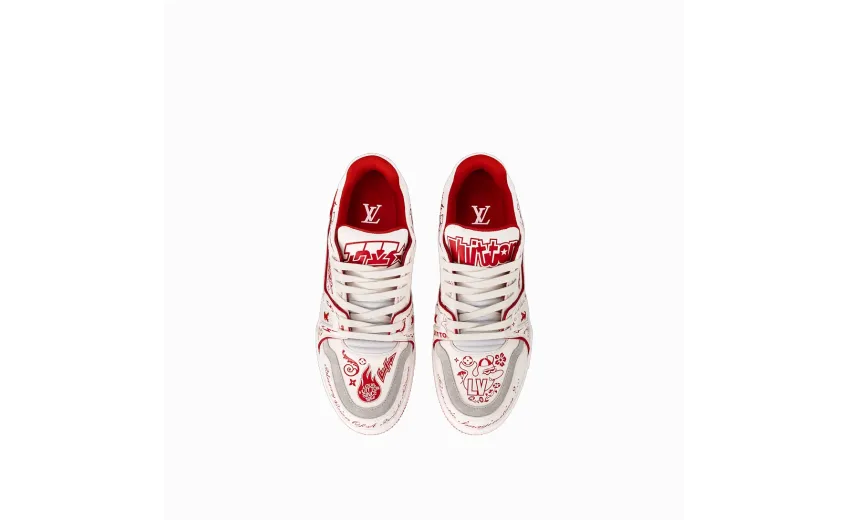 Bstsneaker-Louis Vuitton LV Trainer Rouge