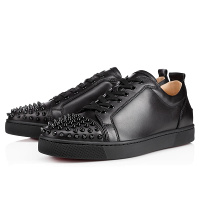 Christian Louboutin Louis Junior Spikes Sneaker Leather Black 