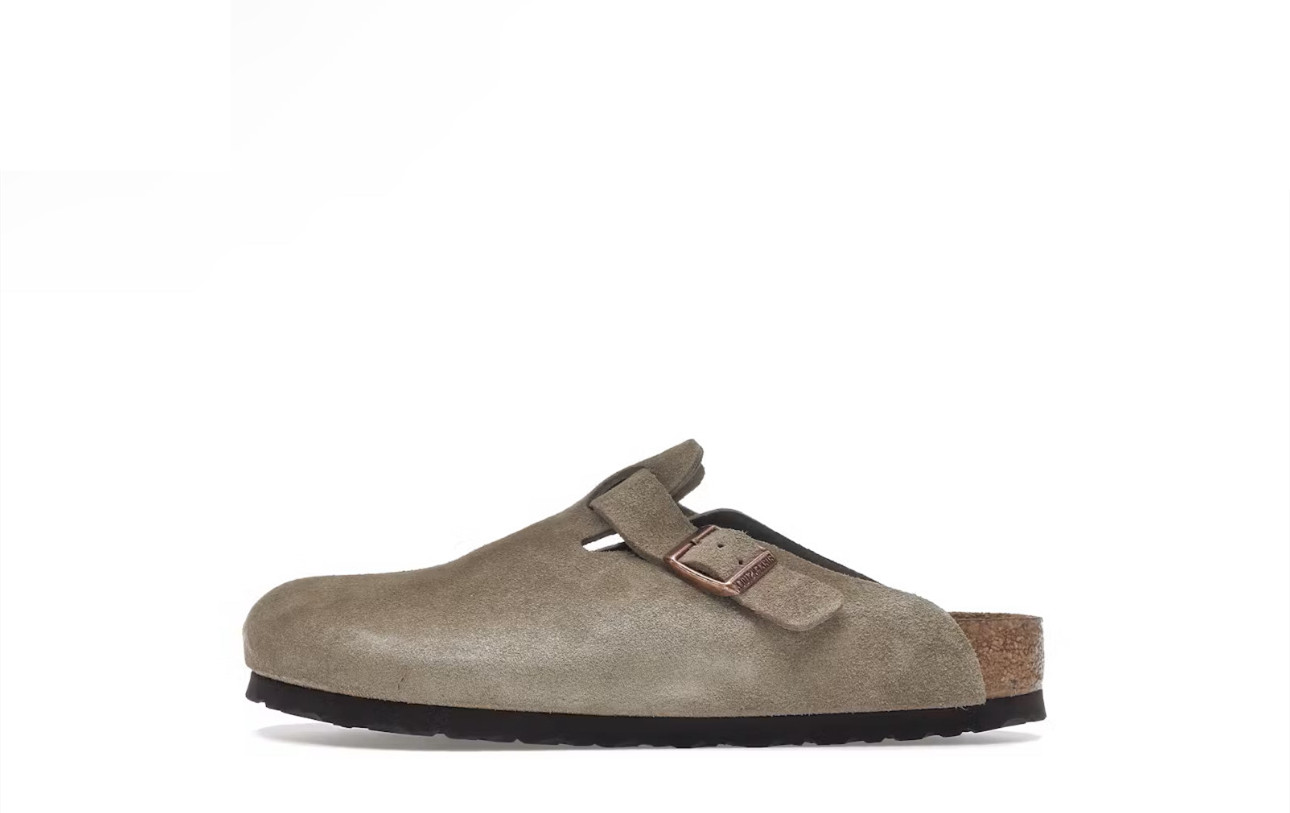 Bstsneaker-Birkenstock Boston Suede Taupe Slider