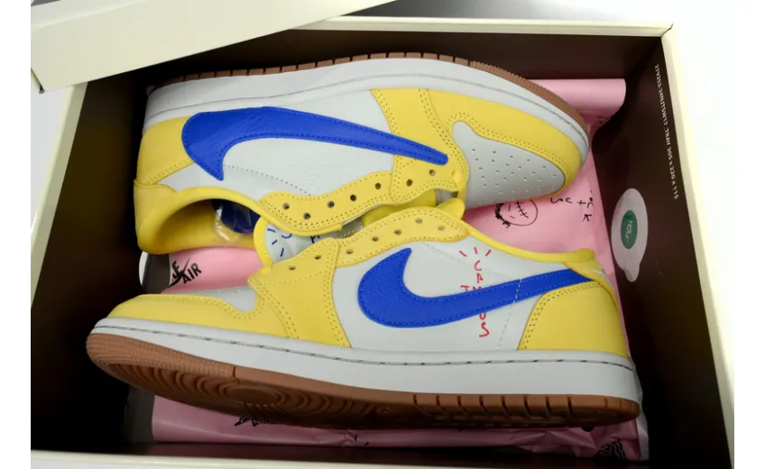 Bstsneaker-Air Jordan 1 Retro Low OG SP Travis Scott Canary DZ4137-700