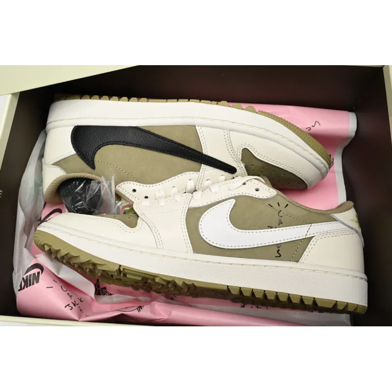 Air Jordan 1 Retro Low Golf Travis Scott Neutral Olive FZ3124-200 