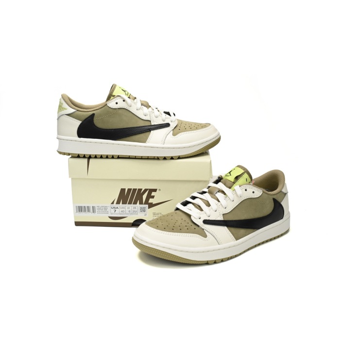 Air Jordan 1 Low Black, White, Green Travis Scott x  FZ3124-200 