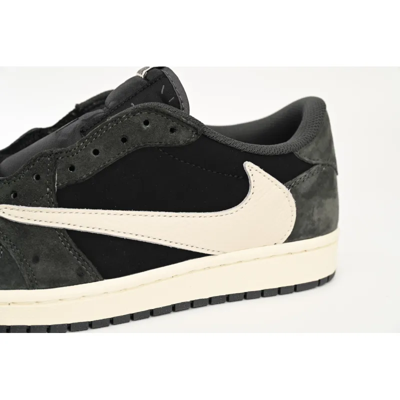 Bstsneaker-Air Jordan 1 Low Black Grey Low Help Travis Scott DM7866-001 