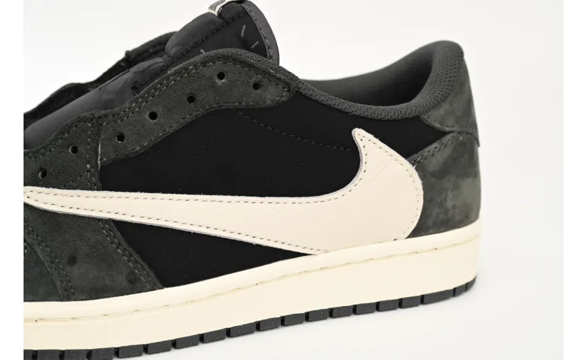 Bstsneaker-Air Jordan 1 Low Black Grey Low Help Travis Scott DM7866-001 