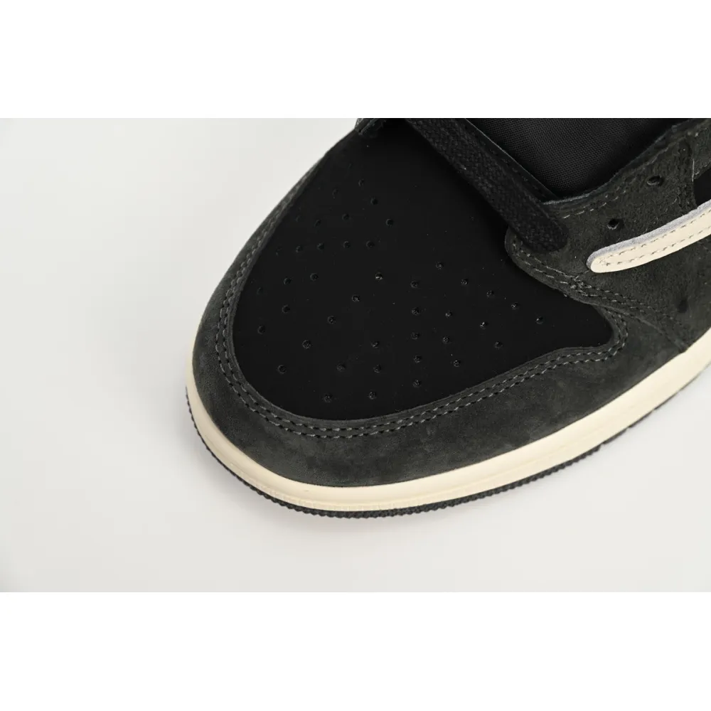 Bstsneaker-Air Jordan 1 Low Black Grey Low Help Travis Scott DM7866-001 