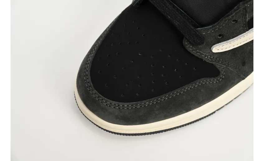 Bstsneaker-Air Jordan 1 Low Black Grey Low Help Travis Scott DM7866-001 