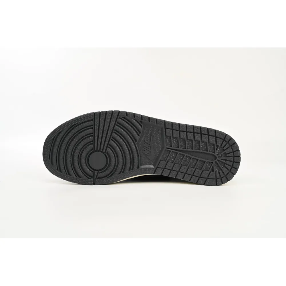 Bstsneaker-Air Jordan 1 Low Black Grey Low Help Travis Scott DM7866-001 