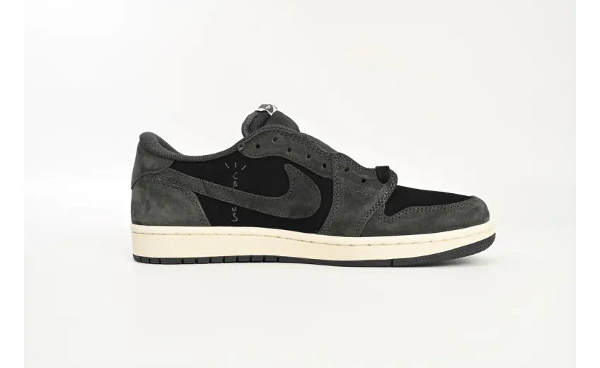 Bstsneaker-Air Jordan 1 Low Black Grey Low Help Travis Scott DM7866-001 