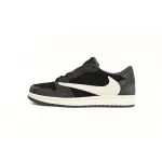 Bstsneaker-Air Jordan 1 Low Black Grey Low Help Travis Scott DM7866-001 