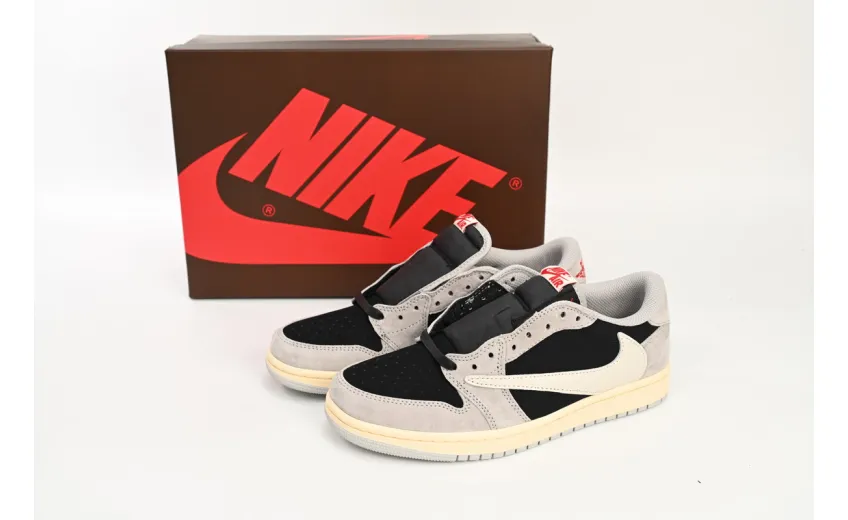 Bstsneaker-Air Jordan 1 Low White Grey Low Gang Travis Scott DM7866-010 