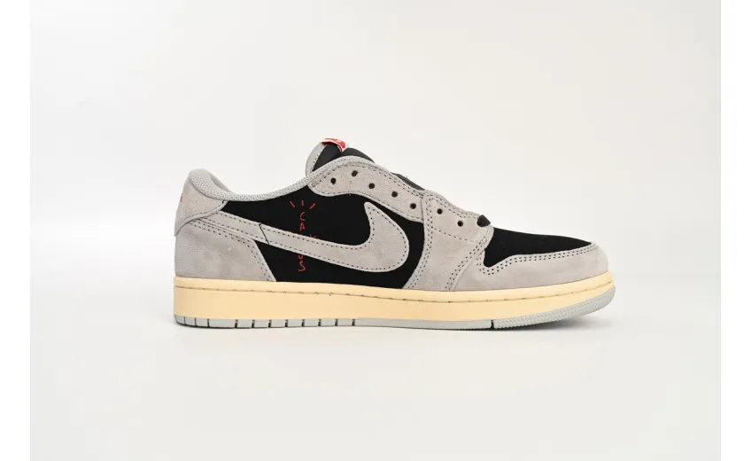 Bstsneaker-Air Jordan 1 Low White Grey Low Gang Travis Scott DM7866-010 