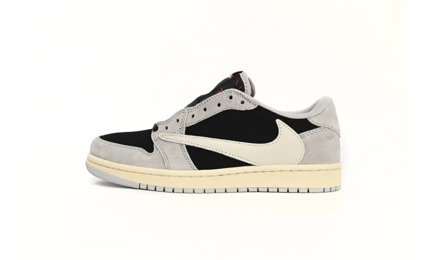 Bstsneaker-Air Jordan 1 Low White Grey Low Gang Travis Scott DM7866-010 