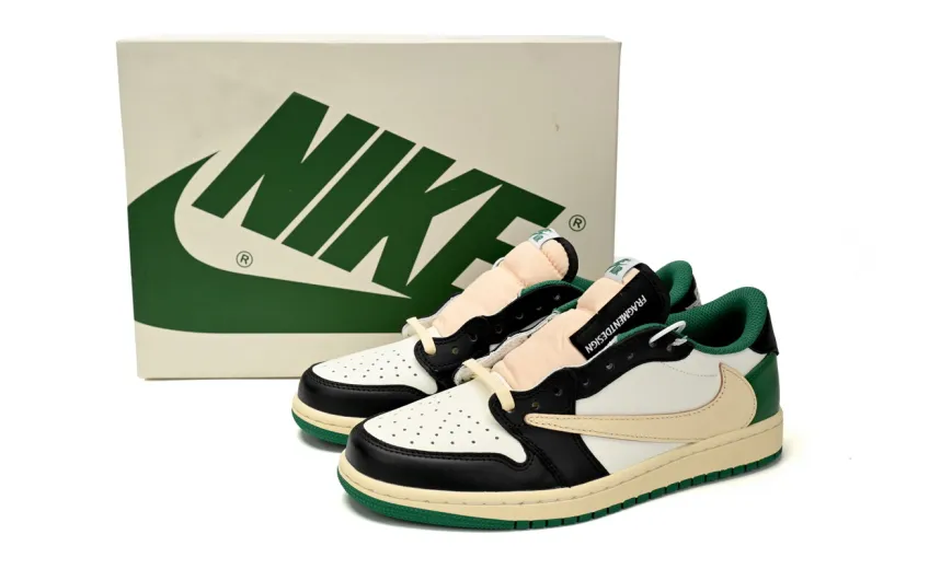 Bstsneaker-Air Jordan Travis Scott x Air Jordan 1 Low Black Green Barb DM7866-128