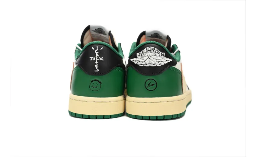 Bstsneaker-Air Jordan Travis Scott x Air Jordan 1 Low Black Green Barb DM7866-128