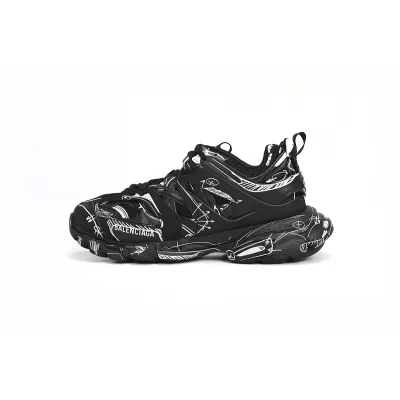 Balenciaga Tess S.Black Black-And-White Painting 542023 W3SR2 2315  01