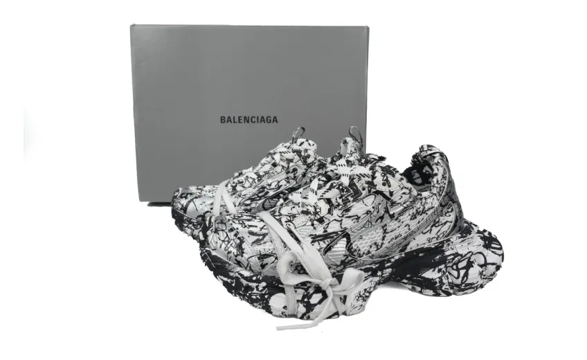 Bstsneaker-Balenciaga Luminous White Graffiti 734731 W3XDC 0135 