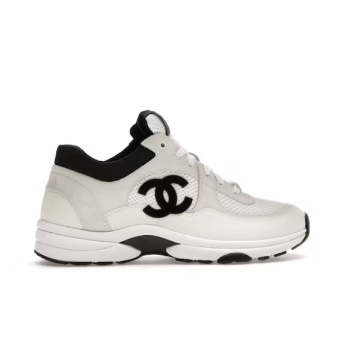 Chanel Low Top Trainer Suede White Black (Women's) G38299 Y55720 K3846