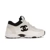 Bstsneaker-Chanel Low Top Trainer Suede White Black (Women's) G38299 Y55720 K3846