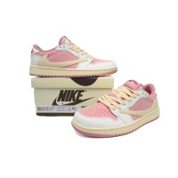 Travis Scott x Air Jordan 1 Low OG White Pink  DM7866-600