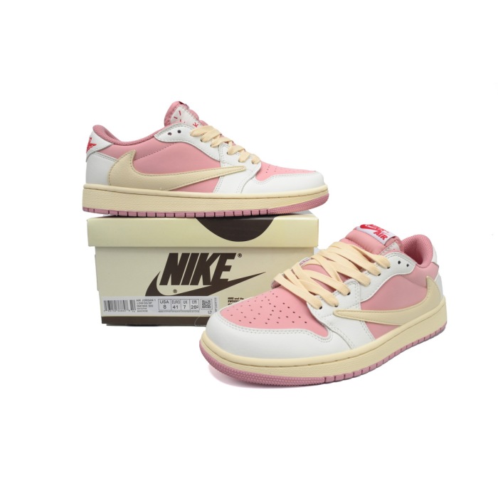 Travis Scott x Air Jordan 1 Low OG White Pink  DM7866-600