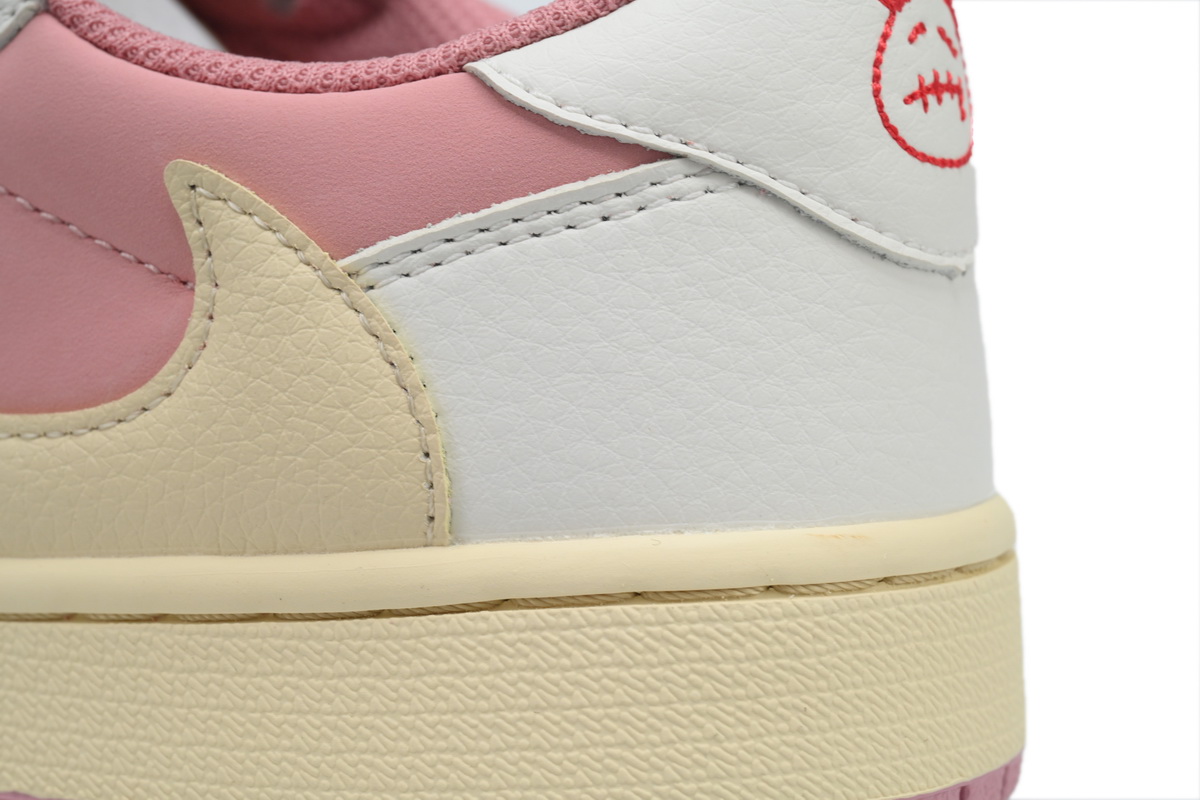 Bstsneaker-Travis Scott x Air Jordan 1 Low OG White Pink  DM7866-600