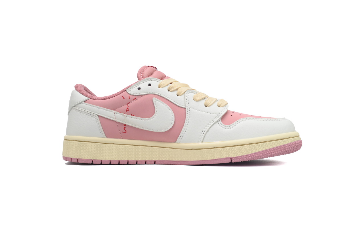 Bstsneaker-Travis Scott x Air Jordan 1 Low OG White Pink  DM7866-600