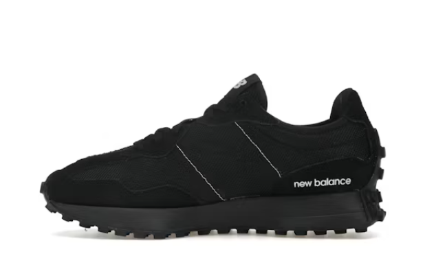 Bstsneaker-New Balance 327 Black White Tongue Logo