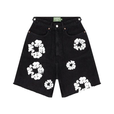 Denim Tears Cotton Wreath Jean Shorts - Black