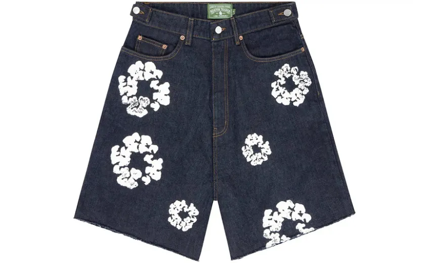 Bstsneaker-Denim Tears Cotton Wreath Jean Shorts - Selvedge