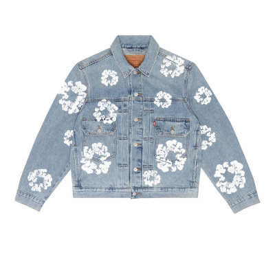 Denim Tears Type - 2 All Over Wreath Light Wash Jacket