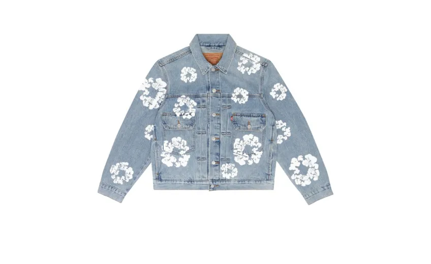 Bstsneaker-Denim Tears Type - 2 All Over Wreath Light Wash Jacket