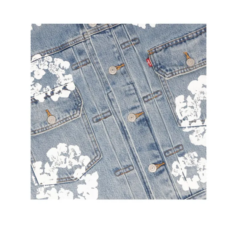 Bstsneaker-Denim Tears Type - 2 All Over Wreath Light Wash Jacket