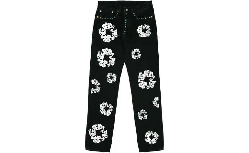 Bstsneaker-Denim Tears x Levi's 501 Cotton Rhinestone Wreath Jeans - Black