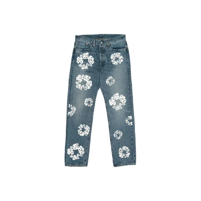 Bstsneaker-Denim Tears x Levi's 501 Cotton Rhinestone Wreath Jeans - Indigo