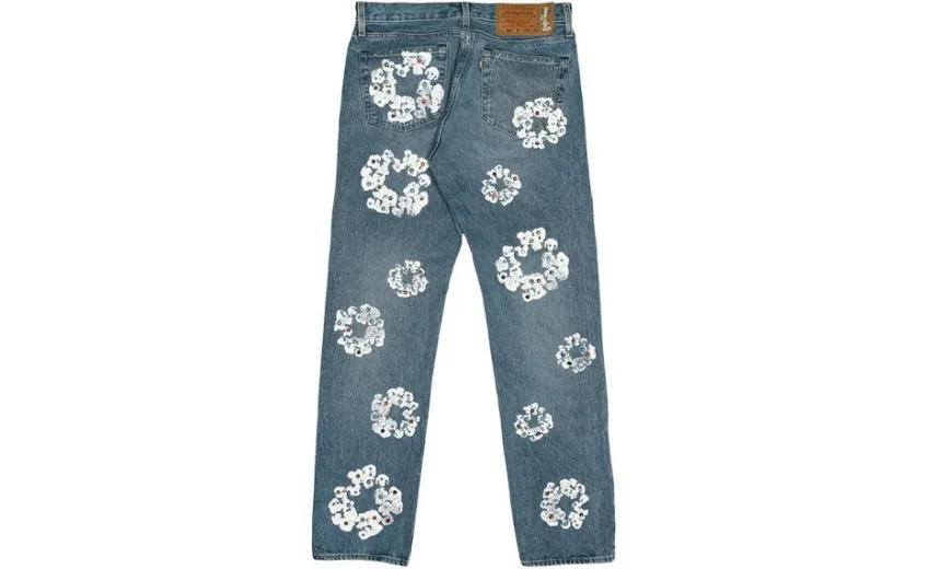 Bstsneaker-Denim Tears x Levi's 501 Cotton Rhinestone Wreath Jeans - Indigo