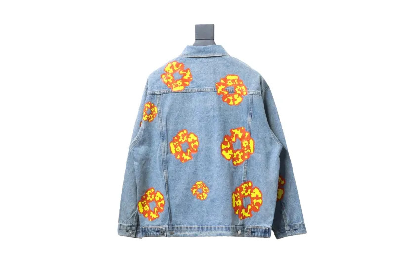 Bstsneaker-DENIM TEARS Washed flame denim jacket BLUE