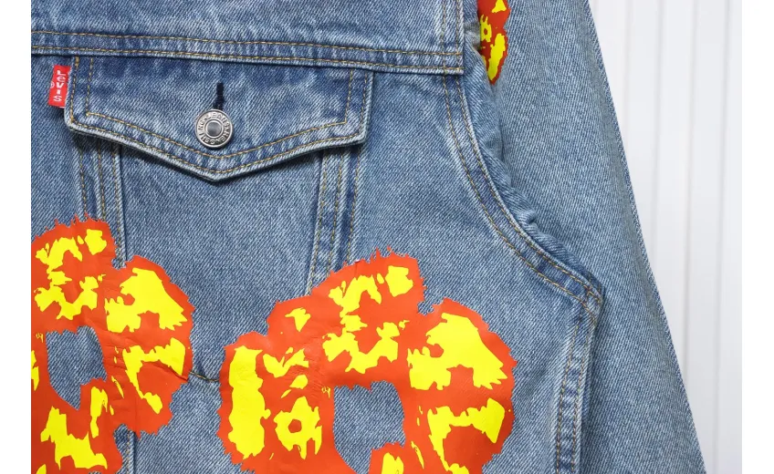 Bstsneaker-DENIM TEARS Washed flame denim jacket BLUE