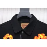 DENIM TEARS Washed flame denim jacket BLACK