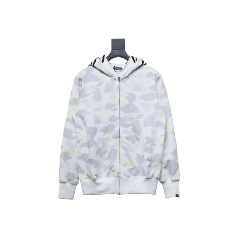 Bstsneaker-BAPE City Camo Shark WGM Full-Zip Hoodie (FW18) White